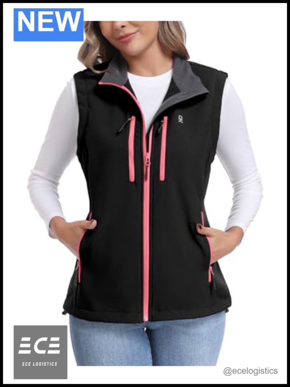 Little Donkey Andy Women's Fleece Softshell Vest Windproof Multi Pockets